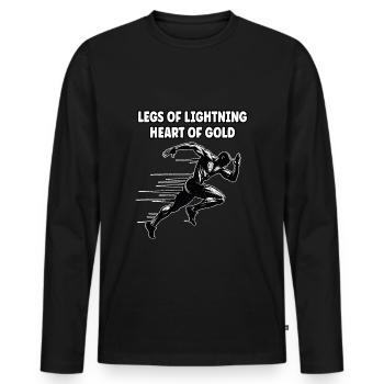 Track Runner Sprinter Sprinting 100m sprinter - Men's Premium Organic Long Sleeve Shirt - black - Front - Nico (187cm)