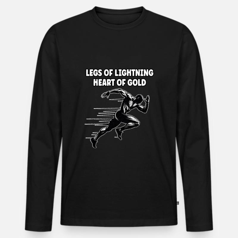 Bahnläufer Sprinter Sprint 100m Sprinter - Männer Premium Bio Langarmshirt - Schwarz