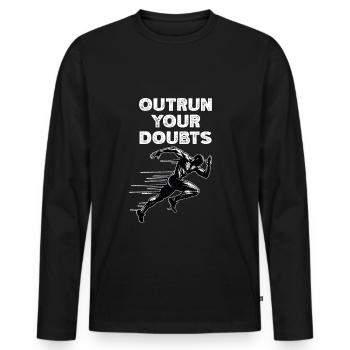 Track Runner Sprinter Sprinting 100m sprinter - Men's Premium Organic Long Sleeve Shirt - black - Front - Nico (187cm)