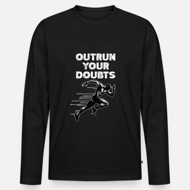 Bahnläufer Sprinter Sprint 100m Sprinter - Männer Premium Bio Langarmshirt - Schwarz