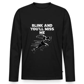 Track Runner Sprinter Sprinting 100m sprinter - Men's Premium Organic Long Sleeve Shirt - black - Front - Nico (187cm)