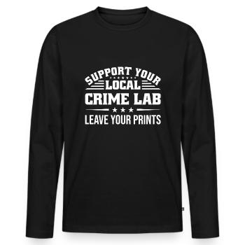Forensic Technician Crime Scene Investigator Forensic Sentence - Men's Premium Organic Long Sleeve Shirt - black - Front - Nico (187cm)