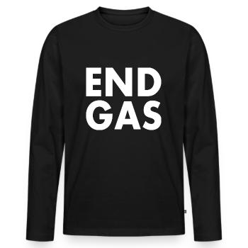 End gas - Men's Premium Organic Long Sleeve Shirt - black - Front - Nico (187cm)