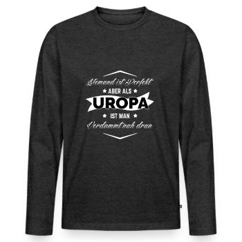 UROPA - Männer Premium Bio Langarmshirt - Anthrazit meliert - Vorne - Nico (187cm)