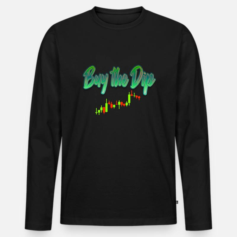 Buy The Dip - Männer Premium Bio Langarmshirt - Schwarz