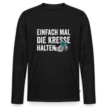 Einfach Mal die Kresse Halten Gartenlust Gärtner - Männer Premium Bio Langarmshirt - Schwarz - Vorne - Nico (187cm)
