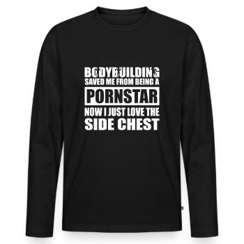 Bodybuilding Gym Musculation Pornstar Fitness - T-shirt manches longues Premium bio Homme - noir - Devant - Nico (187cm)