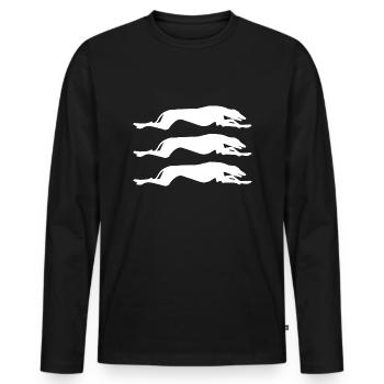 Motif Greyhound - T-shirt manches longues Premium bio Homme - noir - Devant - Nico (187cm)