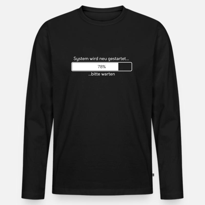 System Neustart - Männer Premium Bio Langarmshirt - Schwarz