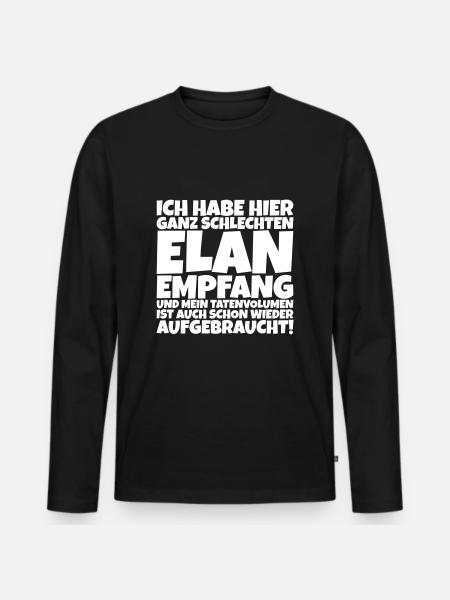 Ich habe hier ganz schlechten Elan Empfang - Männer Premium Bio Langarmshirt - Schwarz