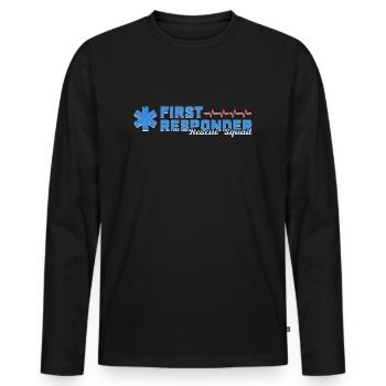 Cool Blue First Responder Rescue Squad Motif - Men's Premium Organic Long Sleeve Shirt - black - Front - Nico (187cm)