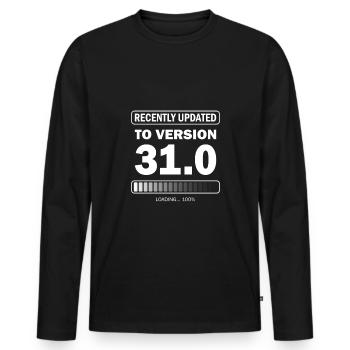 recently updated to version 31 - Gamer Birthday - Men's Premium Organic Long Sleeve Shirt - black - Front - Nico (187cm)