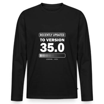 recently updated to version 35 - Gamer Birthday - Men's Premium Organic Long Sleeve Shirt - black - Front - Nico (187cm)