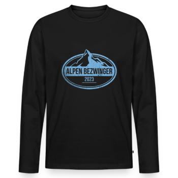 Alpenbezwinger 2023 Alpenüberquerung Finisher - Männer Premium Bio Langarmshirt - Schwarz - Vorne - Nico (187cm)