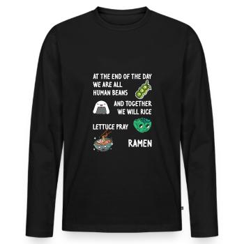 Sweet Food Ingredients Word Games - Men's Premium Organic Long Sleeve Shirt - black - Front - Nico (187cm)