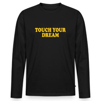 touch you dream - T-shirt manches longues Premium bio Homme - noir - Devant - Nico (187cm)