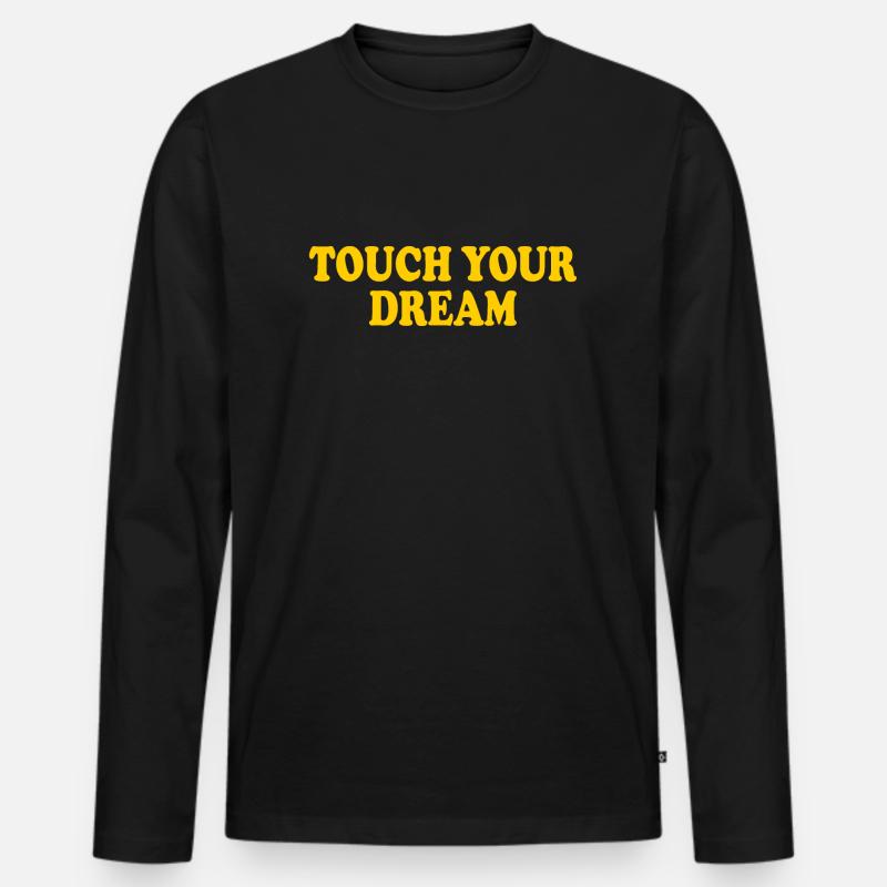 touch you dream - Männer Premium Bio Langarmshirt - Schwarz