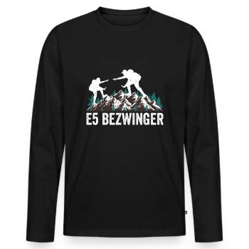 Alpenüberquerung Oberstdorf Meran E5 Fernwanderweg - Männer Premium Bio Langarmshirt - Schwarz - Vorne - Nico (187cm)