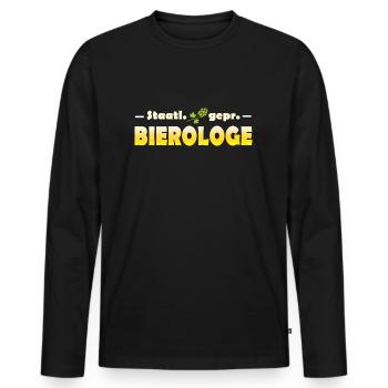 Bier Wissenschaft Alkohol - Männer Premium Bio Langarmshirt - Schwarz - Vorne - Nico (187cm)