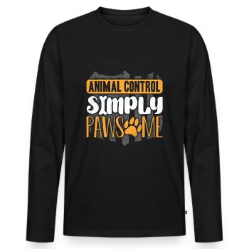 Animal Control Officer Simply Pawsome - Männer Premium Bio Langarmshirt - Schwarz - Vorne - Nico (187cm)