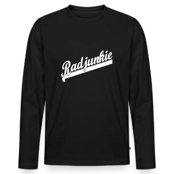 Radjunkie - radfahren - Männer Premium Bio Langarmshirt - Schwarz - Vorne - Nico (187cm)