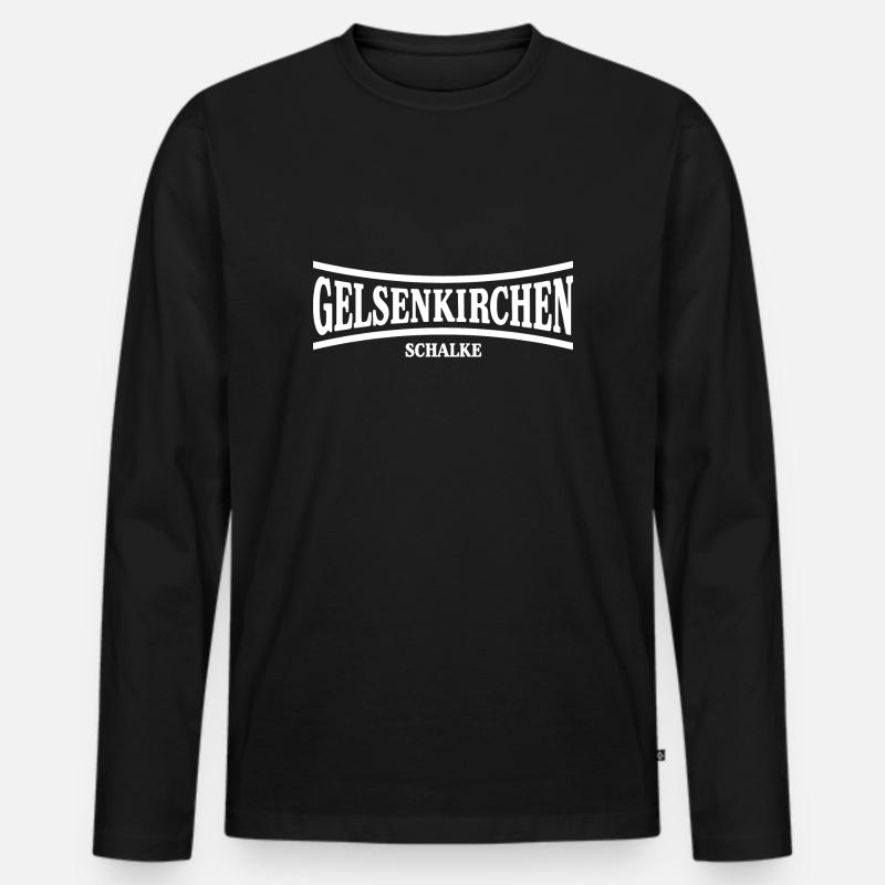 Gelsenkirchen Schalke - Männer Premium Bio Langarmshirt - Schwarz
