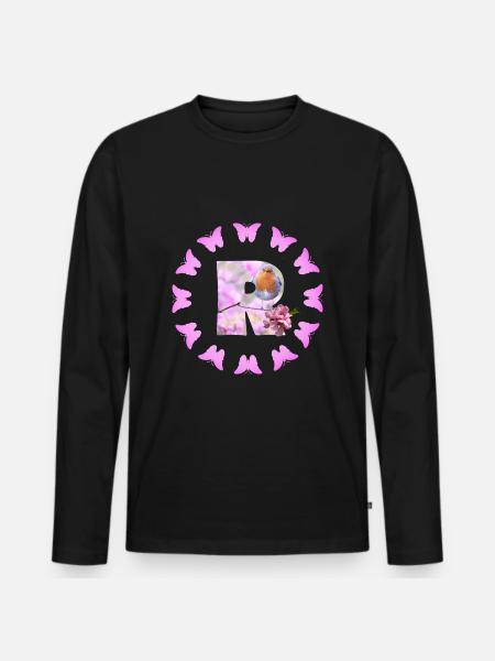 fruit blossom r - Men's Premium Organic Long Sleeve Shirt - black