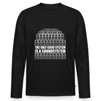Seul système audio - T-shirt manches longues Premium bio Homme - noir - Devant - Nico (187cm)