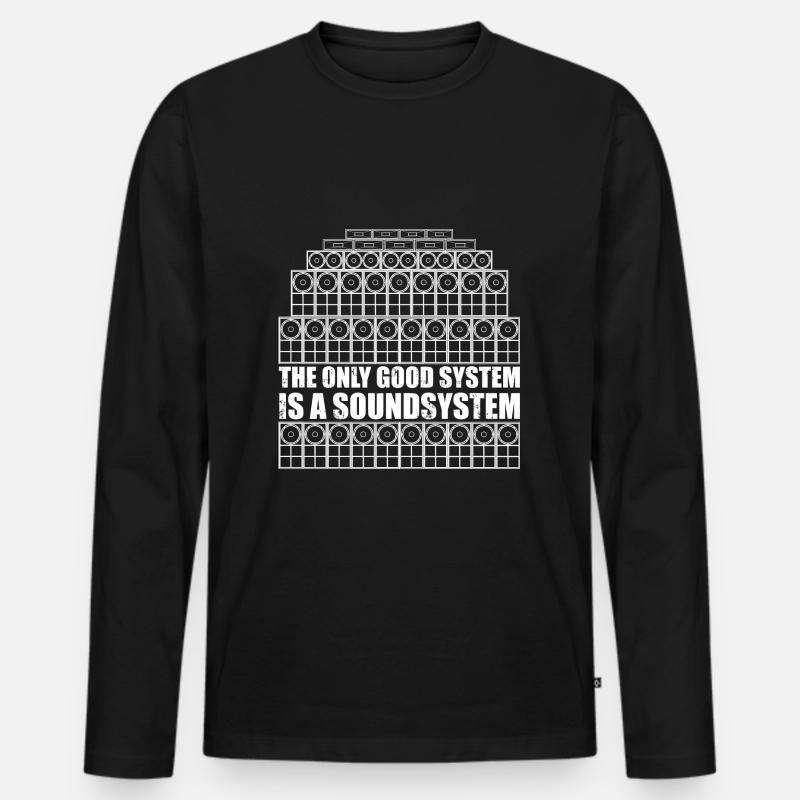 Only Soundsystem - Männer Premium Bio Langarmshirt - Schwarz