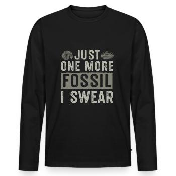 Un fossile de plus, je le jure | Collectionneurs de fossiles - T-shirt manches longues Premium bio Homme - noir - Devant - Nico (187cm)