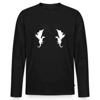 Drache Drachen Muster - Männer Premium Bio Langarmshirt - Schwarz - Vorne - Nico (187cm)