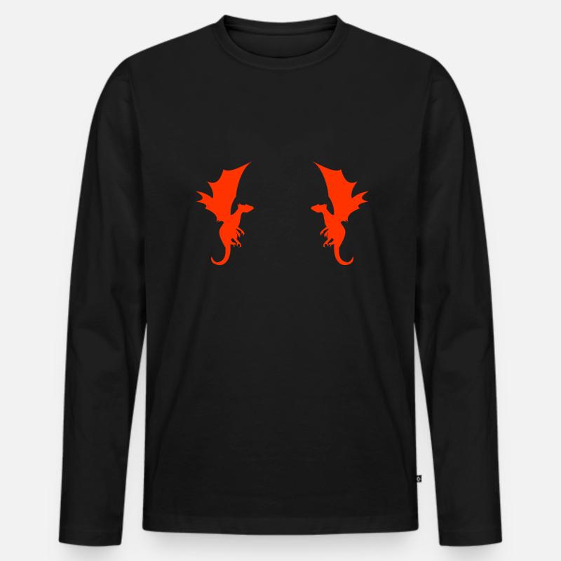 Dragon Dragon Pattern - Men's Premium Organic Long Sleeve Shirt - black