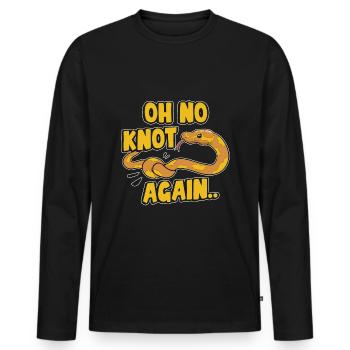 Banana Ball Python Herpetologist Oh No Knot Again - Männer Premium Bio Langarmshirt - Schwarz - Vorne - Nico (187cm)