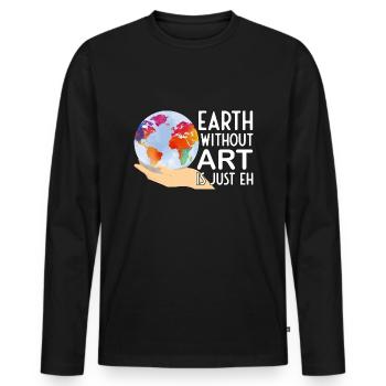 Professeur d’art Drôle de dicteur Cours d’art Cours d’art - T-shirt manches longues Premium bio Homme - noir - Devant - Nico (187cm)