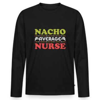 Nourriture mexicaine Cinco de Mayo Infirmière - T-shirt manches longues Premium bio Homme - noir - Devant - Nico (187cm)