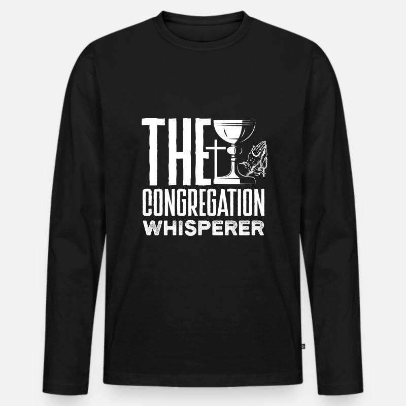 Pasteur Appréciation Clergé Prédicateur Congrégation - T-shirt manches longues Premium bio Homme - noir