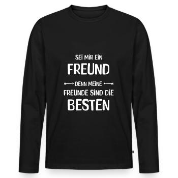 Freunde Freundschaft beste Freunde - Männer Premium Bio Langarmshirt - Schwarz - Vorne - Nico (187cm)