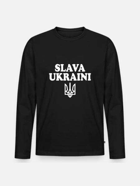 Slava ukraini - Men's Premium Organic Long Sleeve Shirt - black