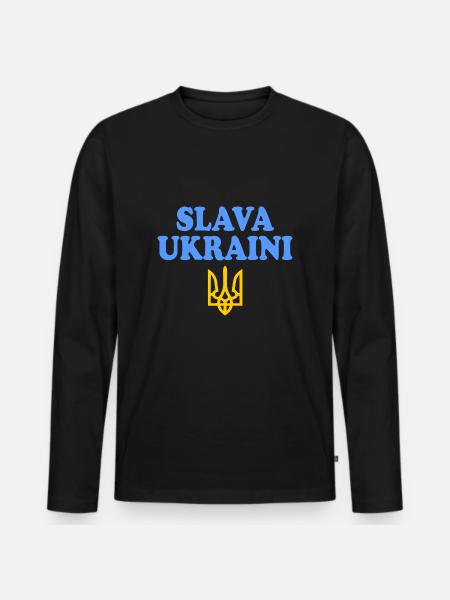 Slava ukraini - Men's Premium Organic Long Sleeve Shirt - black