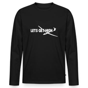 Lets get high Segelflieger Segelflugzeug - Männer Premium Bio Langarmshirt - Schwarz - Vorne - Nico (187cm)
