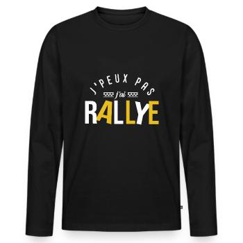 Je peux pas j'ai RALLYE - T-shirt manches longues Premium bio Homme - noir - Devant - Nico (187cm)