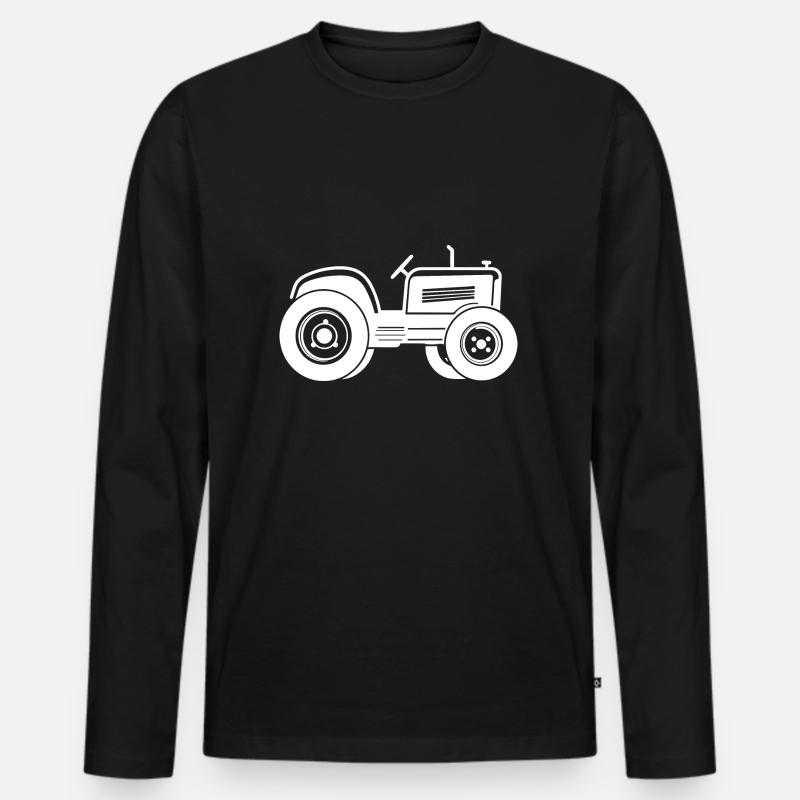 Traktor - Männer Premium Bio Langarmshirt - Schwarz