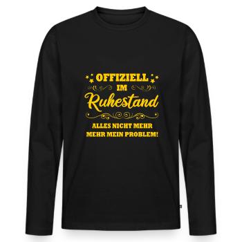 Retirement all no longer my problem Pension - Men's Premium Organic Long Sleeve Shirt - black - Front - Nico (187cm)