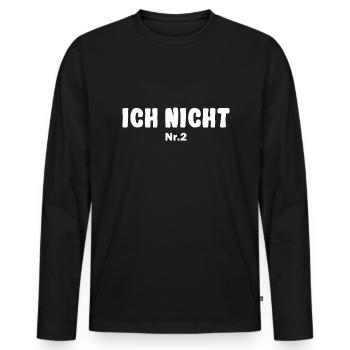 Ich nicht Nr.2 Drillinge Partnerlook - Männer Premium Bio Langarmshirt - Schwarz - Vorne - Nico (187cm)