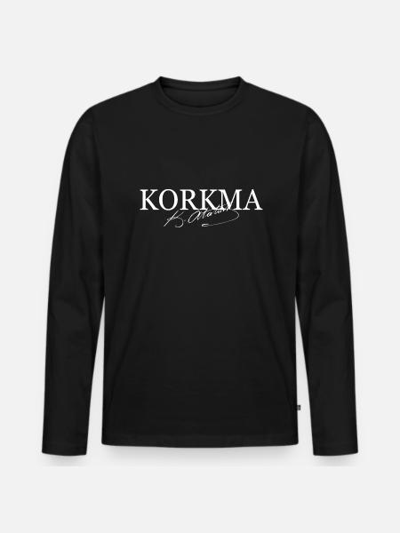 Mustafa Kemal Atatürk Signatur Korkma - Premium økologisk langærmet T-shirt til mænd - sort