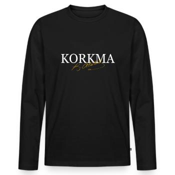 Mustafa Kemal Atatürk Korkma - Men's Premium Organic Long Sleeve Shirt - black - Front - Nico (187cm)
