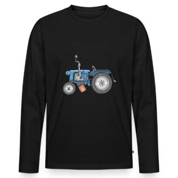 tracteur cool - agriculture - dessin animé - T-shirt manches longues Premium bio Homme - noir - Devant - Nico (187cm)