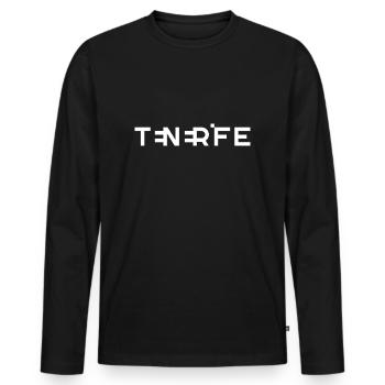 TENERIFE (Tenerife) – Canary Islands – Spain - Men's Premium Organic Long Sleeve Shirt - black - Front - Nico (187cm)