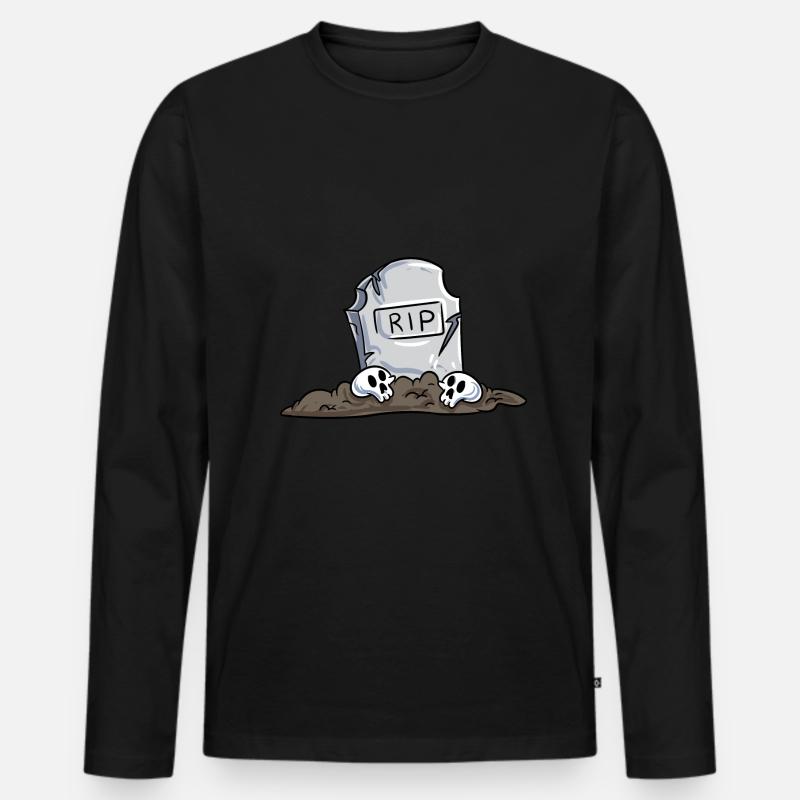 Grabstein - Männer Premium Bio Langarmshirt - Schwarz