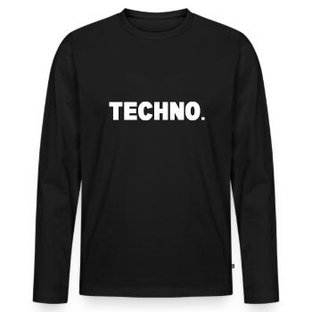 Soirée Techno Rave - T-shirt manches longues Premium bio Homme - noir - Devant - Nico (187cm)